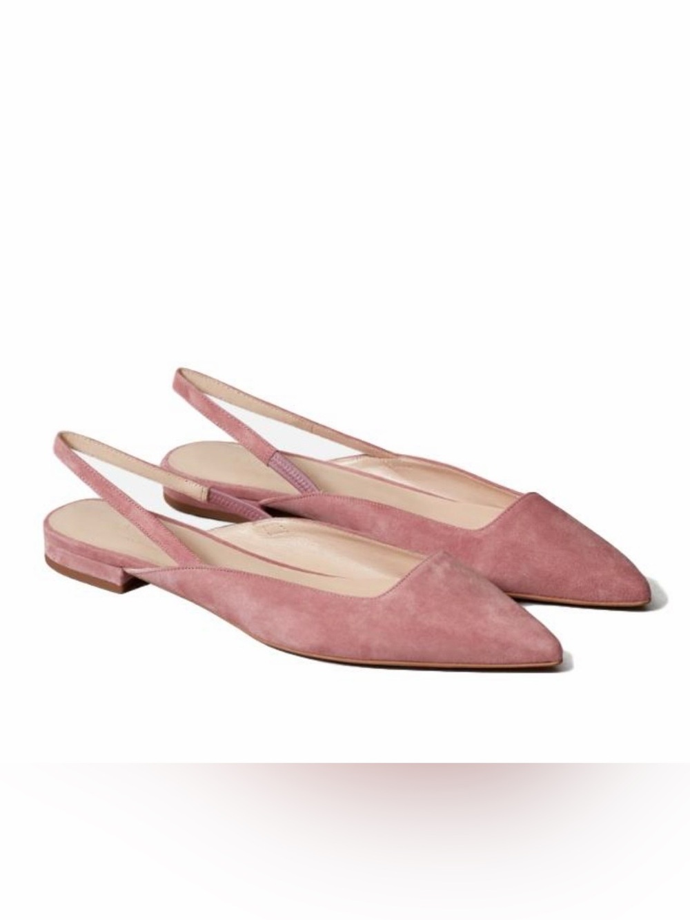 Everlane NWOB Editor Italian Flat Slingbacks In Rosewood Suede  Size 9